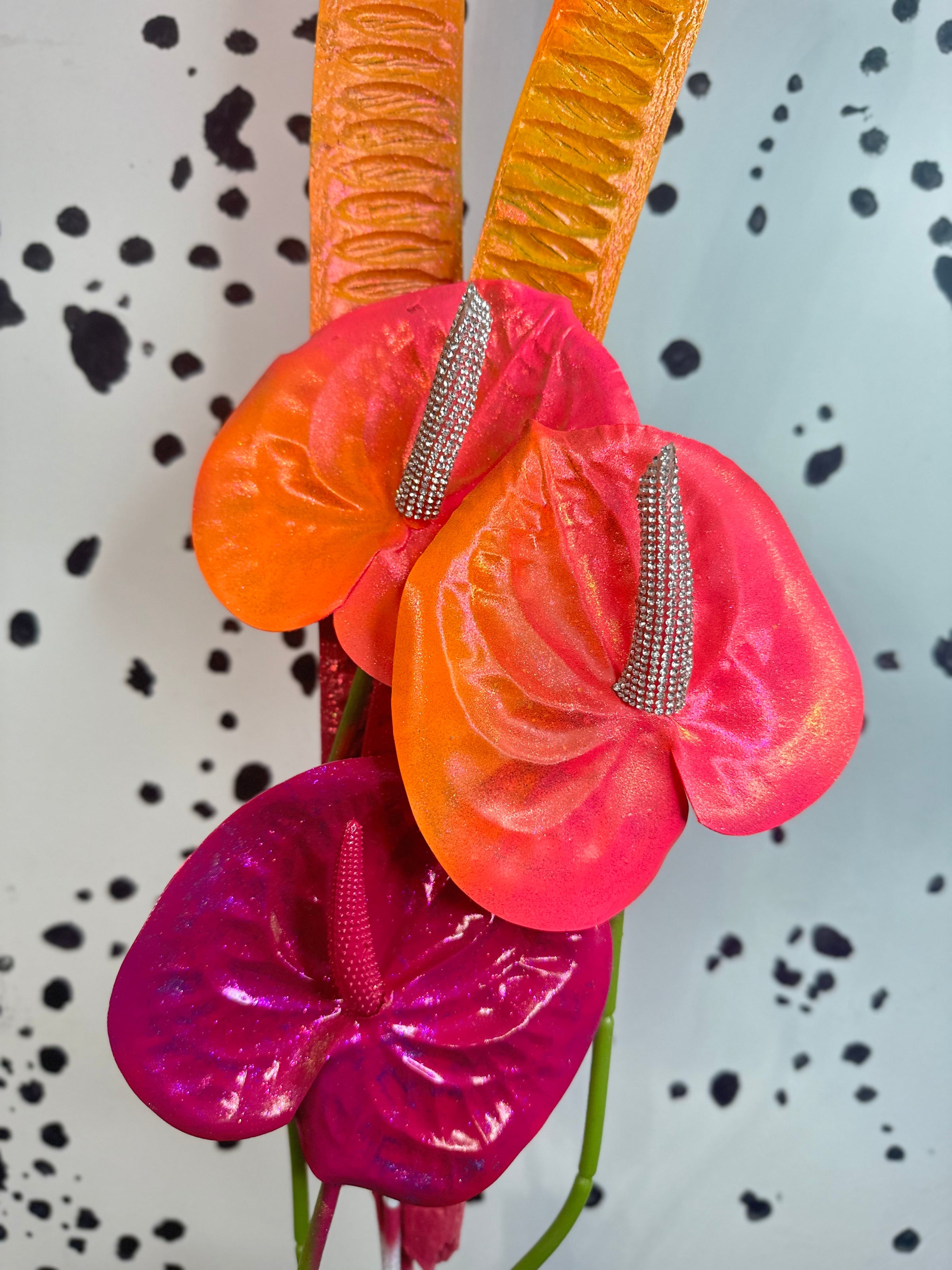 Hand-painted 3 Stem Anthurium Bouquet | Noon + Moon Bloom Co.