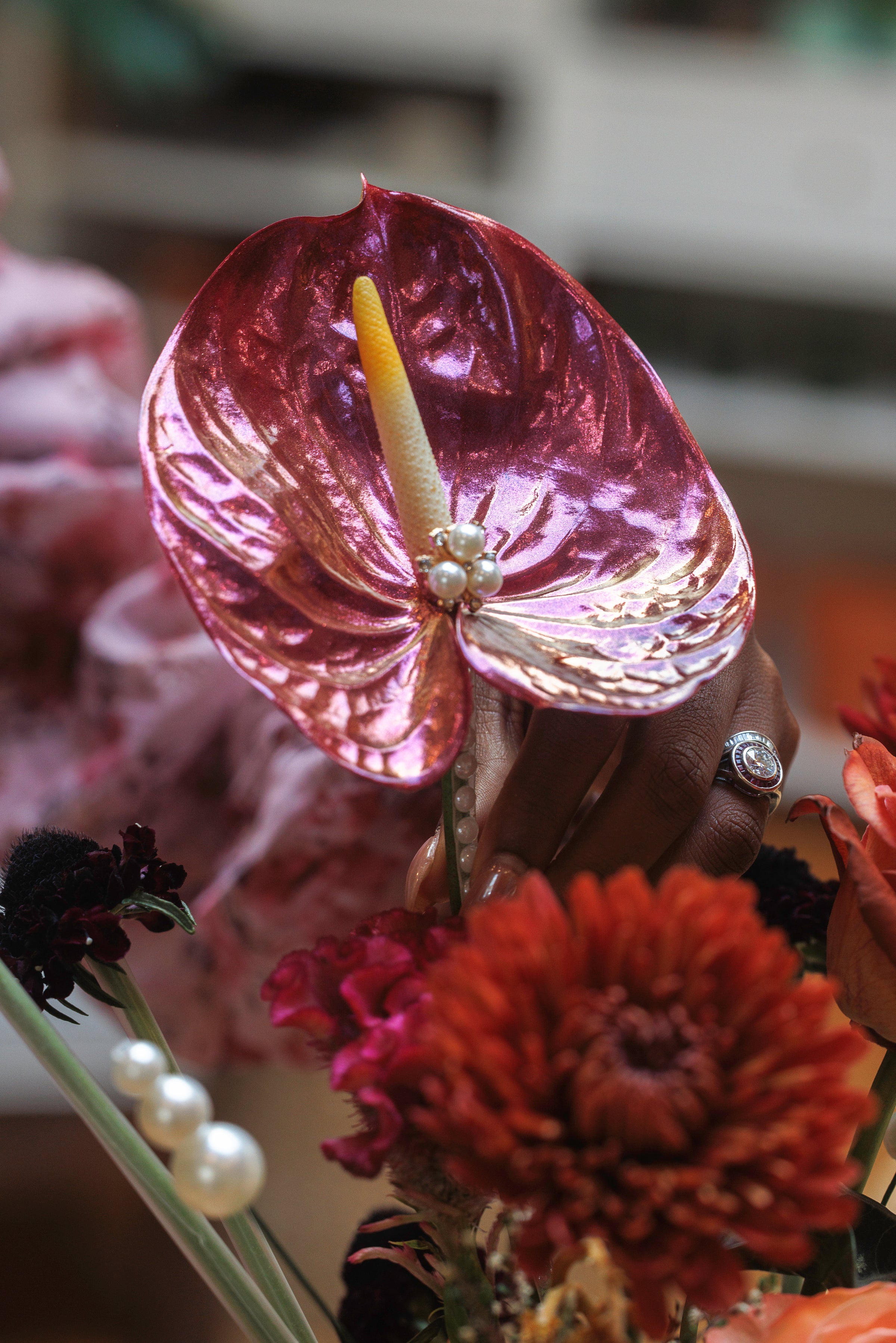 MINFEIDMS Anthurium Andraeanum Fiore Silicone Stampo Anthurium Petalo Fondente Cioccolato Stampo Per Decorazione Torta Di Zucchero Cupcake Topper Candy Gomma Pasta Polimero Argilla